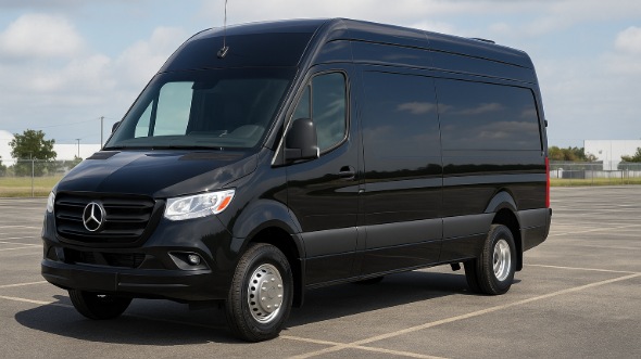 Exterior of Marshalltown Party Bus Company's 14 Passenger Sprinter Limousine in Marshalltown