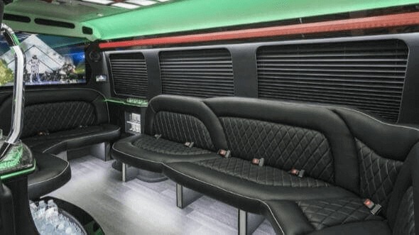 Interior of Bettendorf Party Bus Company's 15 Passenger Party Bus in Bettendorf