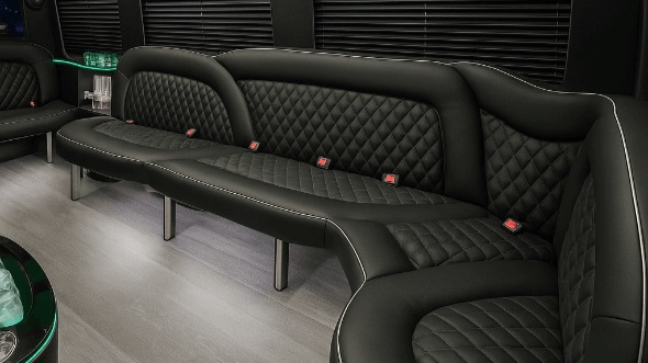 Interior of Davenport Party Bus Company's 15 Passenger Party Bus in Davenport
