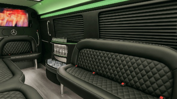 Interior of Cedar Rapids Party Bus Company's 18 Passenger Party Bus in Cedar Rapids