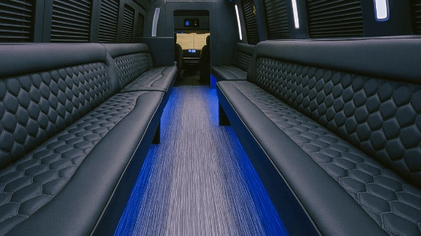 Interior of Bettendorf Party Bus Company's 20 Passenger Party Bus in Bettendorf