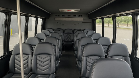 Interior of Iowa Party Bus Company's 25 Passenger Minibus in Iowa