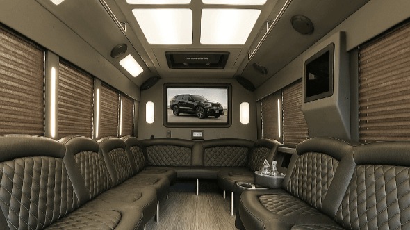Interior of Bettendorf Party Bus Company's 25 Passenger Party Bus in Bettendorf