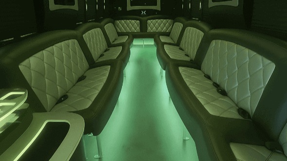 Interior of Council Bluffs Party Bus Company's 25 Passenger Party Bus in Council Bluffs