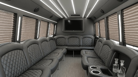 Interior of Davenport Party Bus Company's 28 Passenger Party Bus in Davenport
