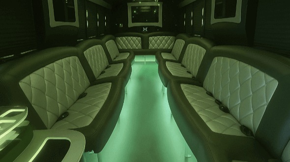 Interior of Iowa Party Bus Company's 30 Passenger Party Bus in Iowa
