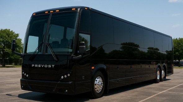Exterior of Iowa Party Bus Company's 40 Passenger Charter Bus in Iowa
