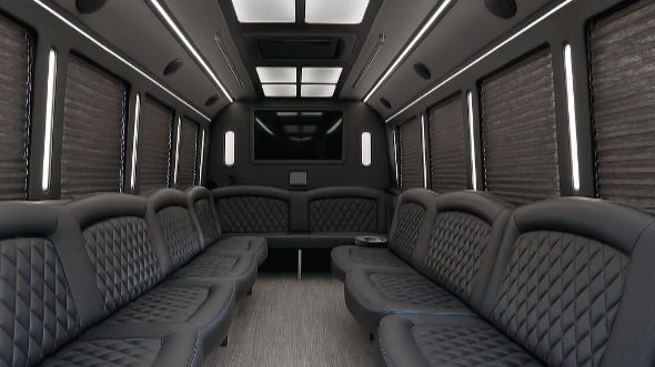 Interior of Ames Party Bus Company's 40 Passenger Party Bus in Ames