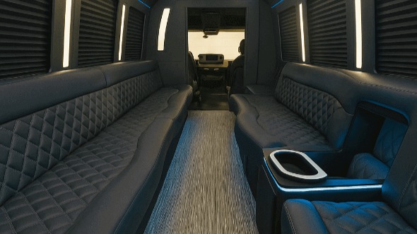 Interior of Cedar Falls Party Bus Company's 50 Passenger Party Bus in Cedar Falls