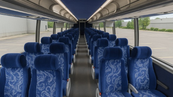 Interior of Iowa Party Bus Company's 54 Passenger Charter Bus in Iowa