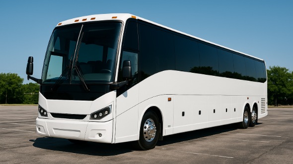 Exterior of Iowa Party Bus Company's 54 Passenger Charter Bus in Iowa