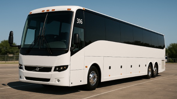 Exterior of Iowa Party Bus Company's 55 Passenger Charter Bus in Iowa